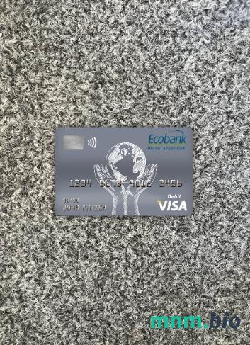Congo Ecobank bank visa obciążyć card wygląd fotograficzny skan PSD + zdjęcie